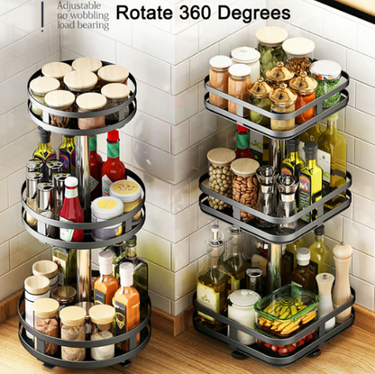 SmartSnurra™ 360° Rotationsförvaringshylla - För ett Organiserat och Stilrent Hem!